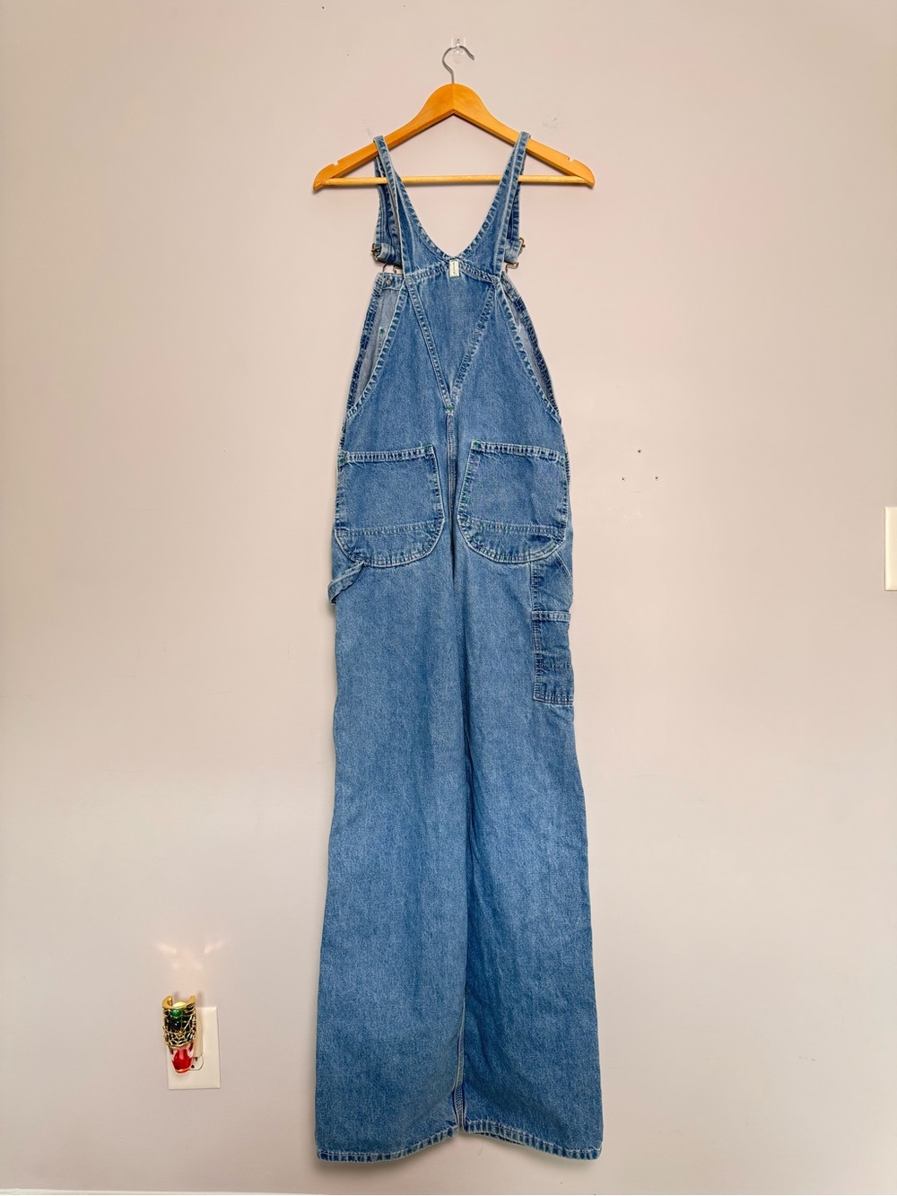 Key Imperial Denim Bib Overalls W32 L32 Vintage Workwear Carpenter 100% Cotton - Picture 3 of 10